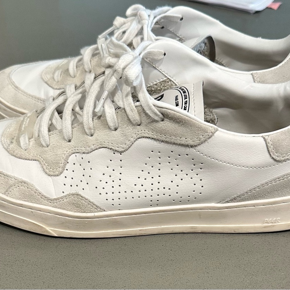 P448 Bali Recycled White Handmade Italian Leather Sneakers